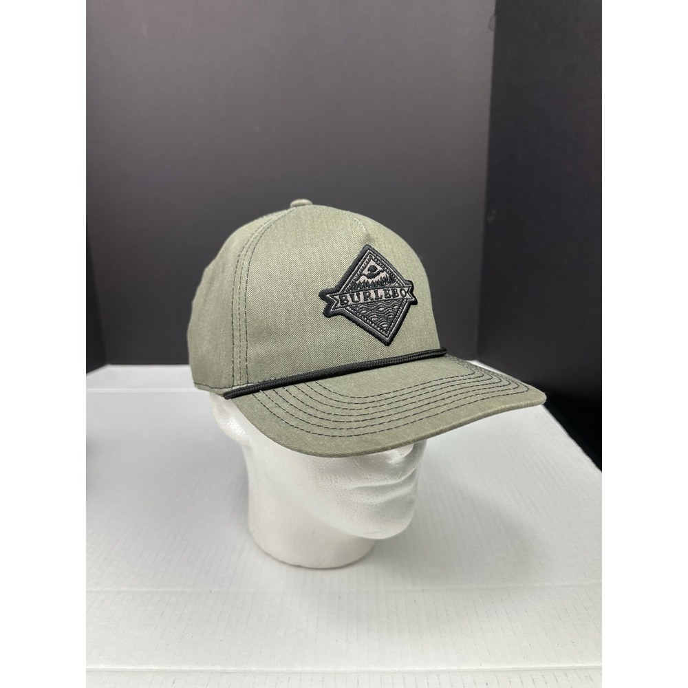 Burlebo Rope Hat Cap Mens Green Snapback Patch Logo Adjustable Rope Cord